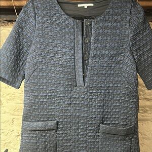 FRNCH Textured Blue Mini Dress